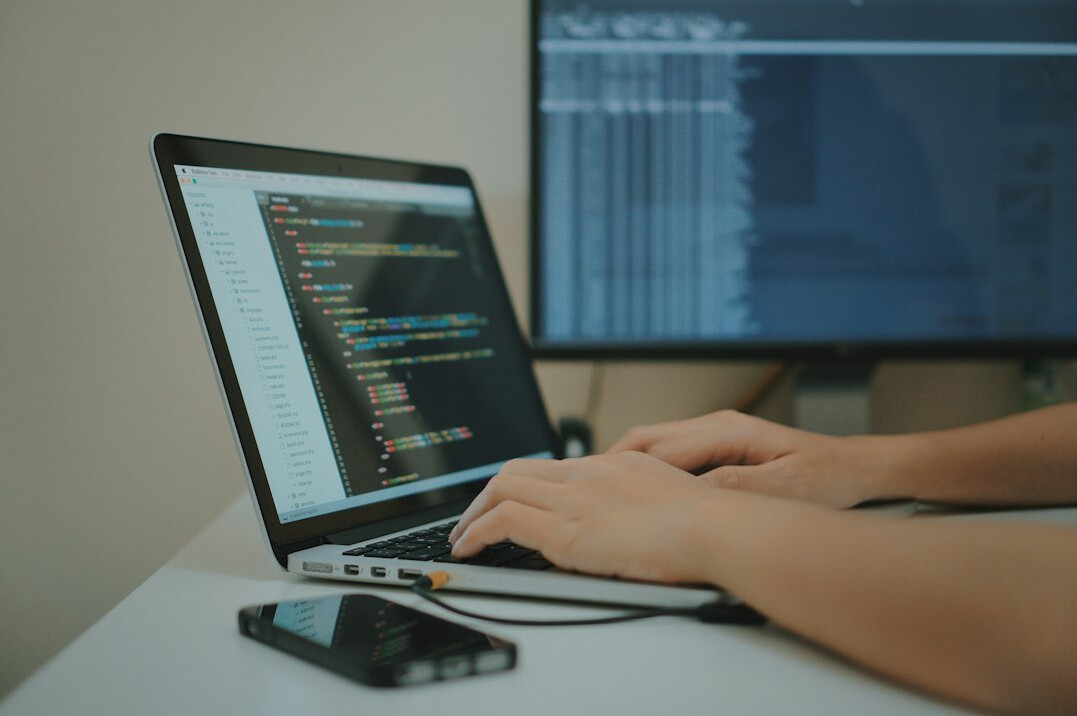young professional coding