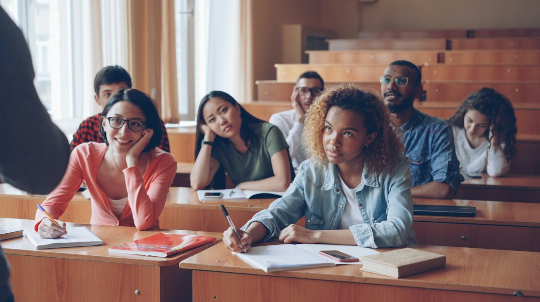 group of students in class